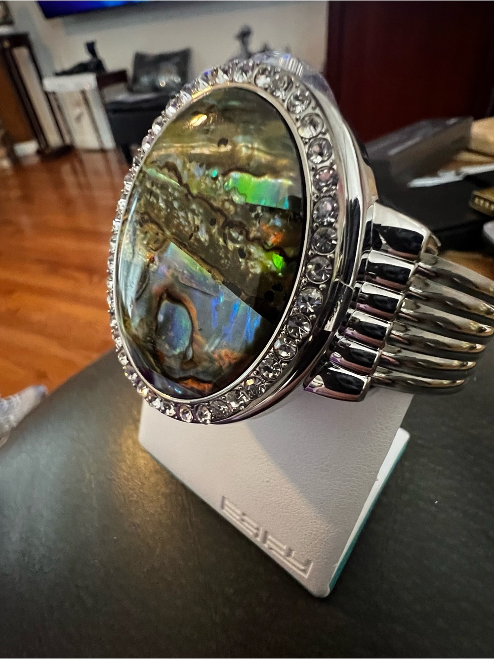 Abalone Shell Statement Watch with Crystal accent’s. NEW